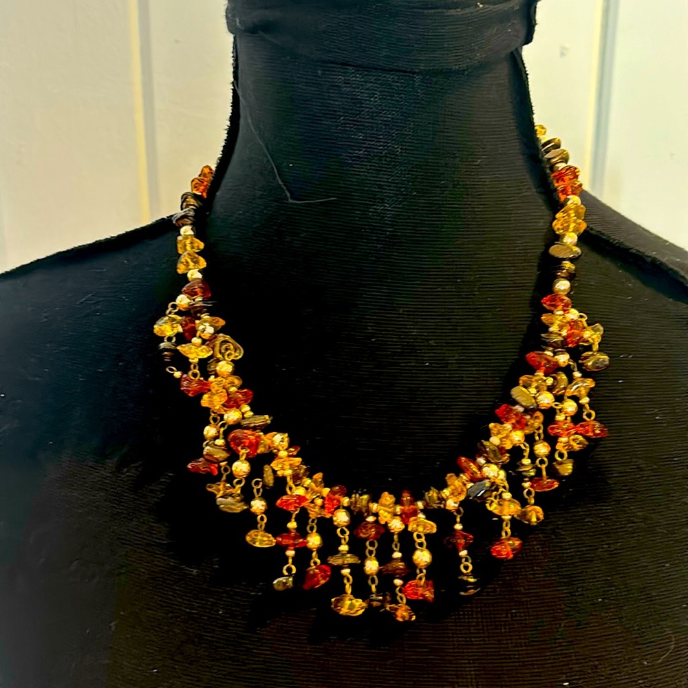Colorful necklace fall jewel tones